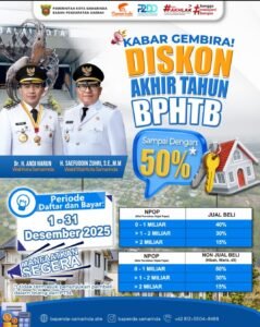 Diskon BPHTB Akhir Tahun dari Pemkot Samarinda, Potongan hingga 50%!