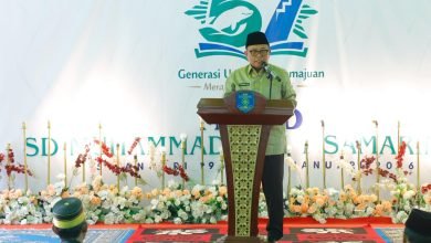 FOTO: Wakil Wali Kota Samarinda Saefuddin Zuhri menghadiri acara Milad ke-57 SD Muhammadiyah 1 Samarinda.