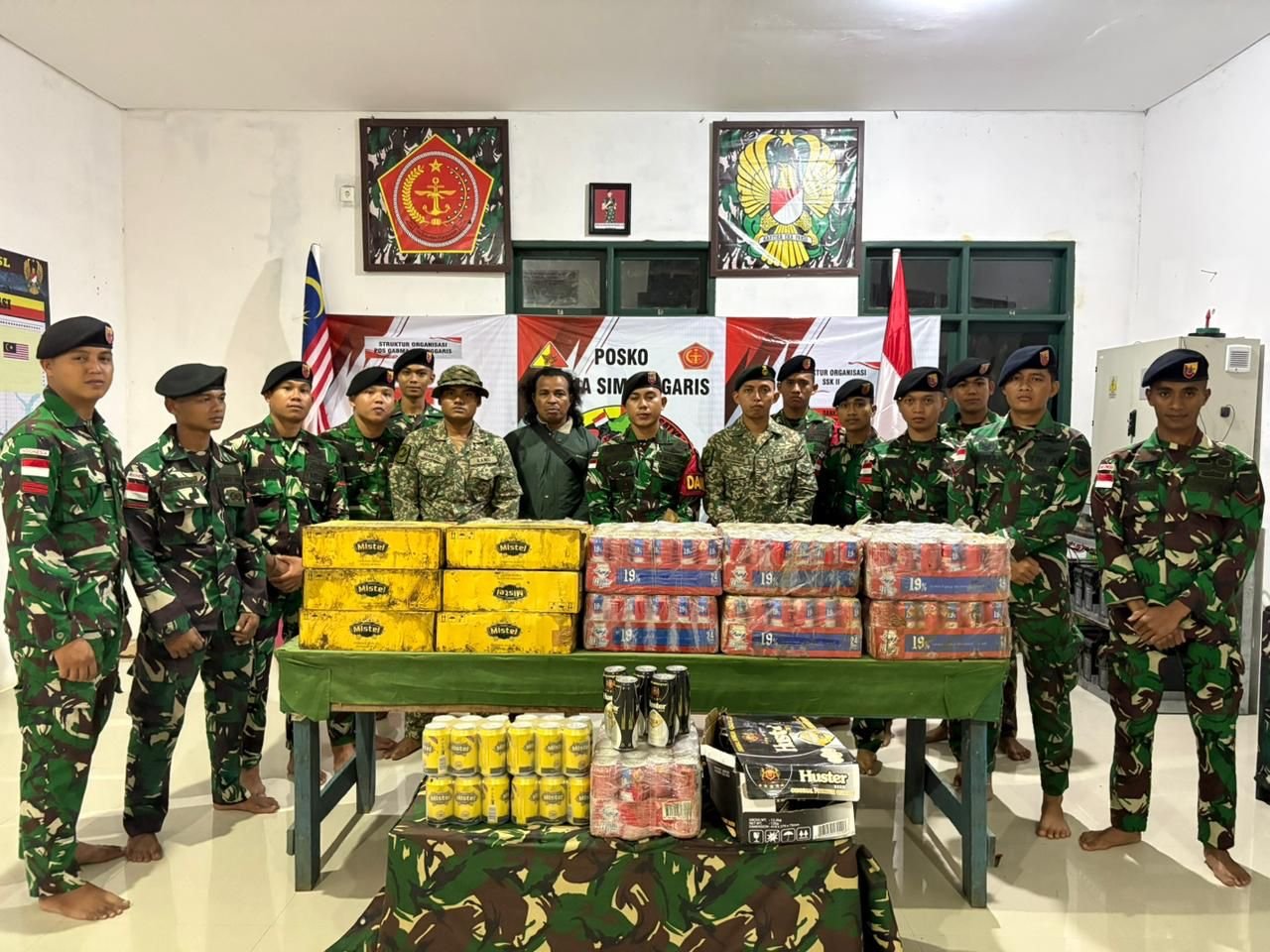 Aparat Gabungan Gagalkan Penyelundupan Miras Ilegal di Perbatasan RI–Malaysia