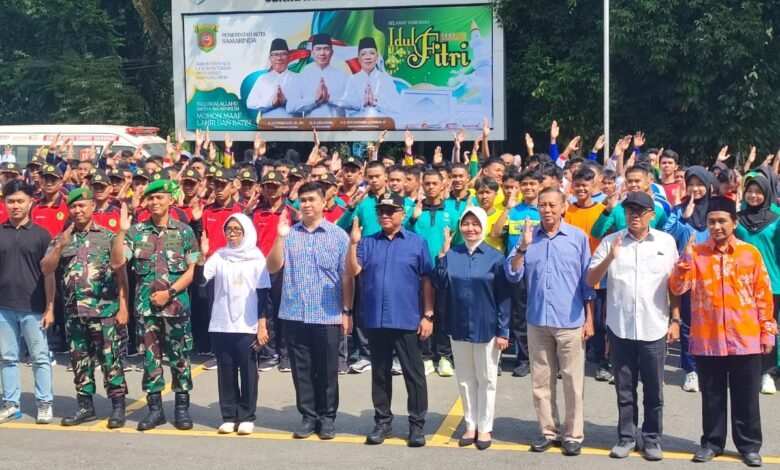 Wakil Wali Kota Samarinda Seafuddin Zuhri Bersama Jajaran Panitia Pelaksana dan Peserta Seleksi Paskibraka Kota Samarinda 2026, Sabtu,4/4/26