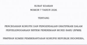 KPK Keluarkan Surat Edaran Pengendalian Gratifikasi untuk SPMB 2026